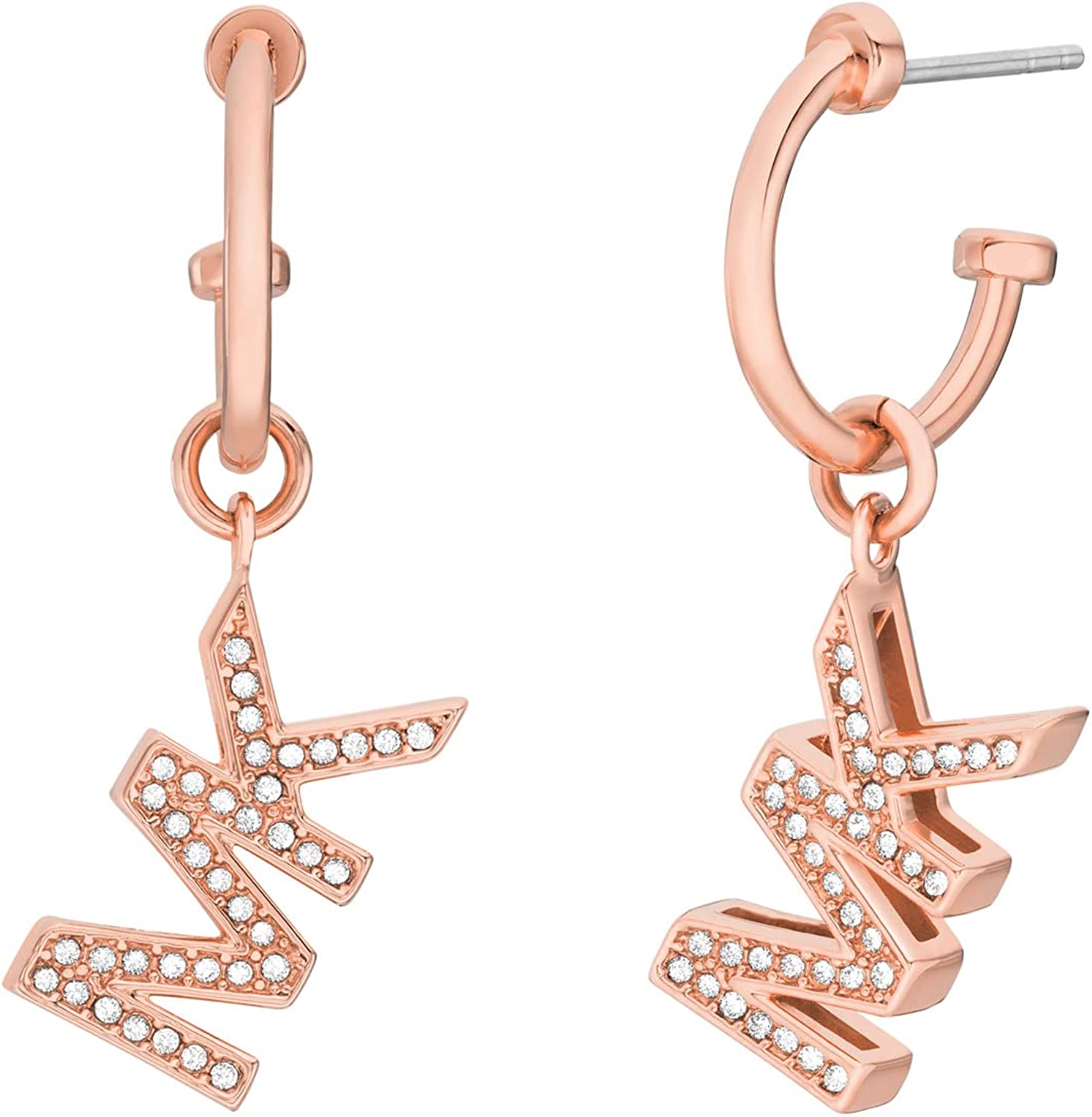 Michael Kors Women's Stainless Steel Drop Earrings With Crystal Accents