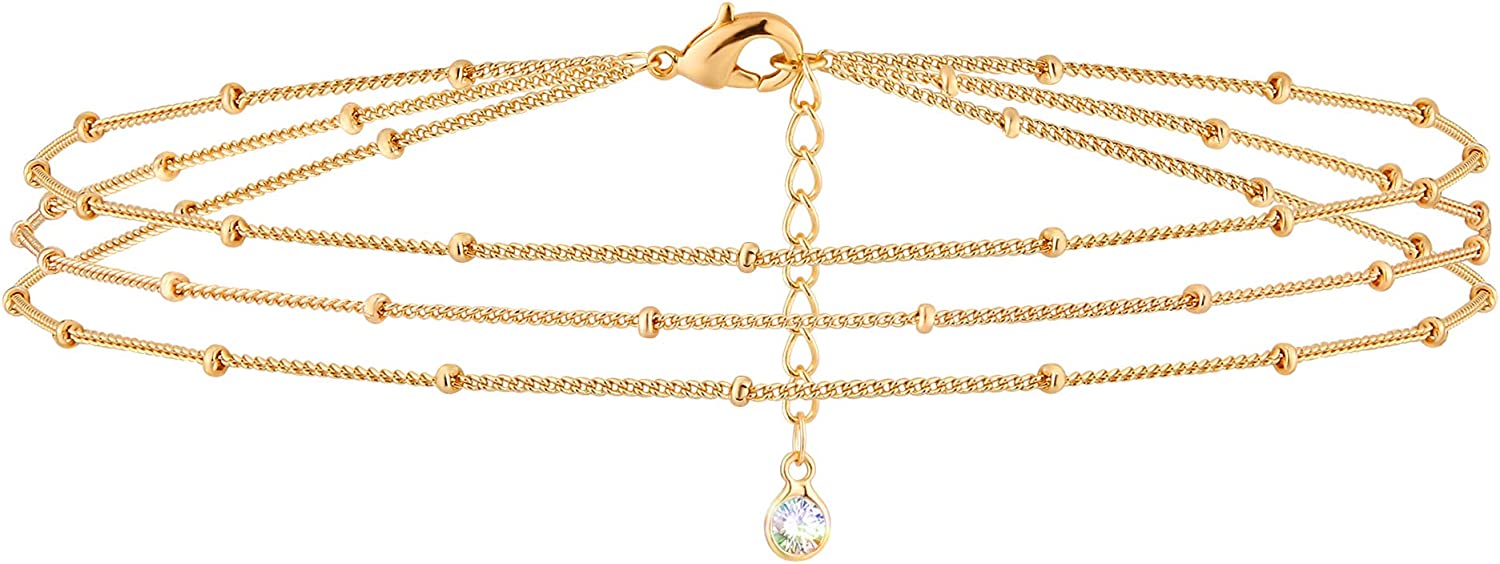 MEVECCO Gold Tiny Pearl Bracelet,14K Gold Plated Cute Beaded Freshwater Cultured Pearls Tiny Charm Dainty Handmade Bracelet for Women