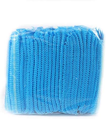 Disposable cap,Mob Caps,Hair Net Cap,100pcs,elastic Free Size,for Cosmetics, Beauty, Kitchen, Cooking, Home Industries, Hospital (Blue)