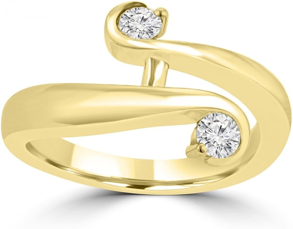 Madina Jewelry 0.26 Ct Round Cut Diamond Anniversary Wedding Band Ring in 18 kt Yellow Gold