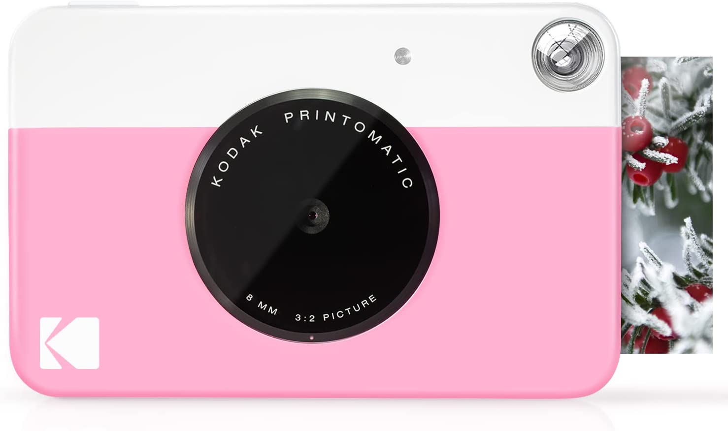 KODAK Printomatic Digital Instant Print Camera - Full Color Prints On ZINK 2x3" Sticky-Backed Photo Paper (Pink) Print Memories Instantly