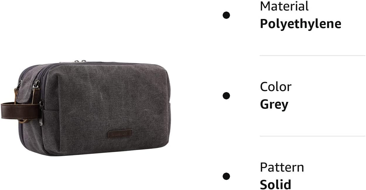 BAGSMART Toiletry Bag for Men， Travel Toiletry Organizer Dopp Kit Water-resistant Shaving Bag for Toiletries Accessories