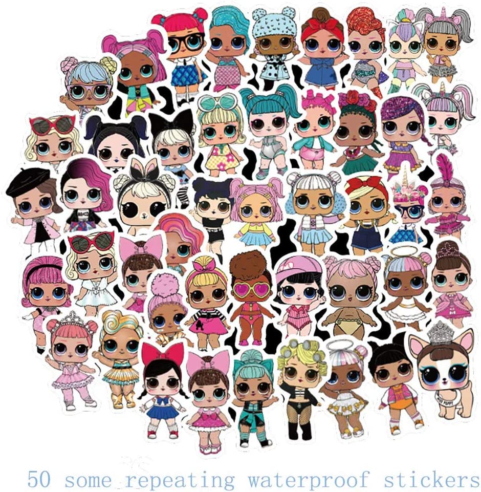 50pcs Surprise! Vinyl Waterproof Stickers for Car, Laptop, Luggage, Skateboard, Motorcycle, Bicycle Decal Graffiti Patches