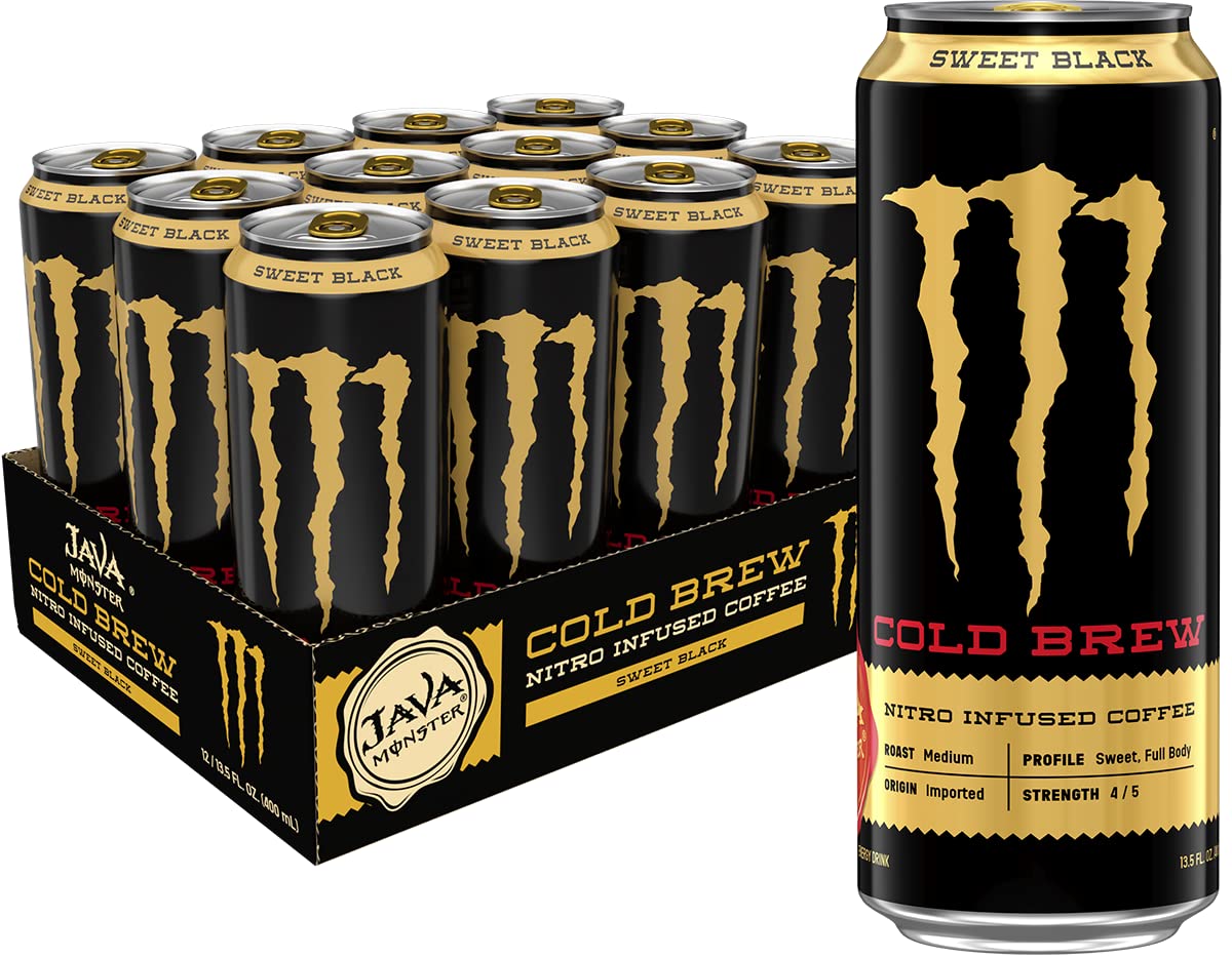 Monster Energy Java Monster Mean Bean, Coffee + Energy Drink, 15 Fl Oz (Pack of 12)
