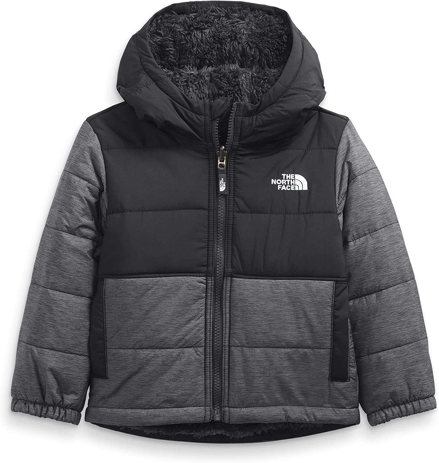 THE NORTH FACE Toddler Reversible Mount Chimbo Full Zip Hooded Jacket, Asphalt Grey Heather, 3T