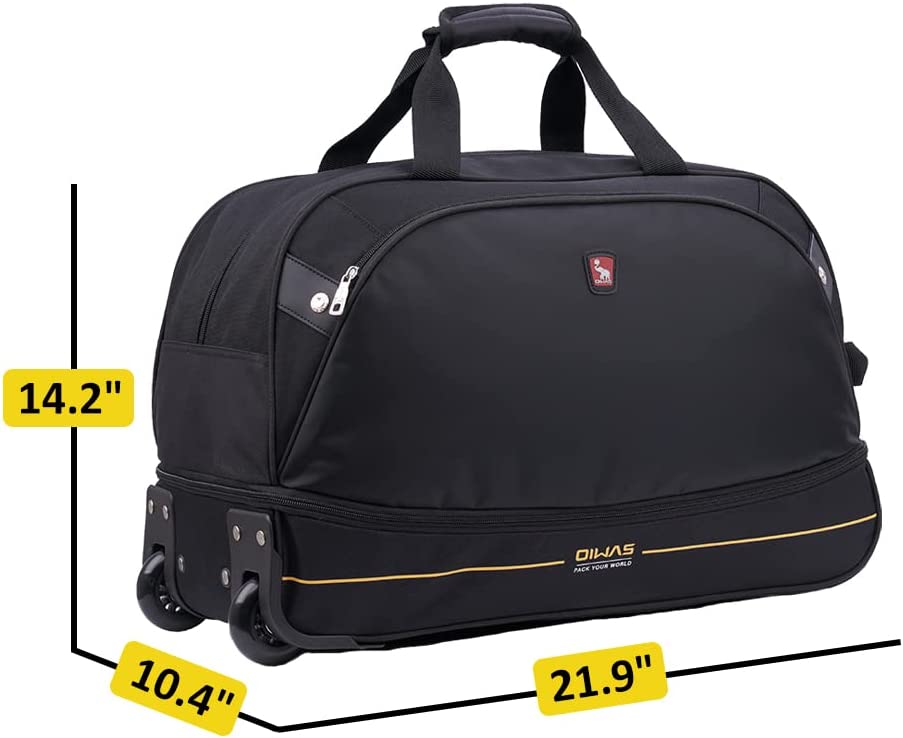 Rolling Duffle Bag with Wheels 22 inch Travel Duffle Bag Carry on Luggage Overnight Weekender Bag for Travel Soft Suitcase for Men Women