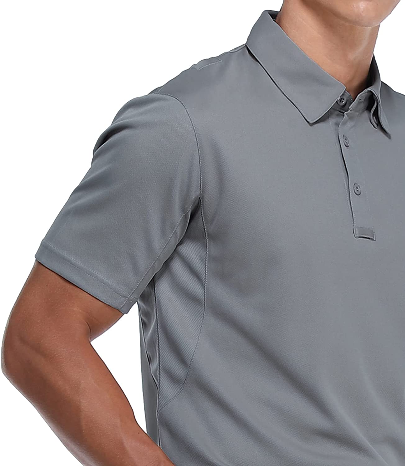 MIER Men's Outdoor Performance Tactical Polo Shirts Long and Short Sleeve, Moisture-Wicking, Sun Protection