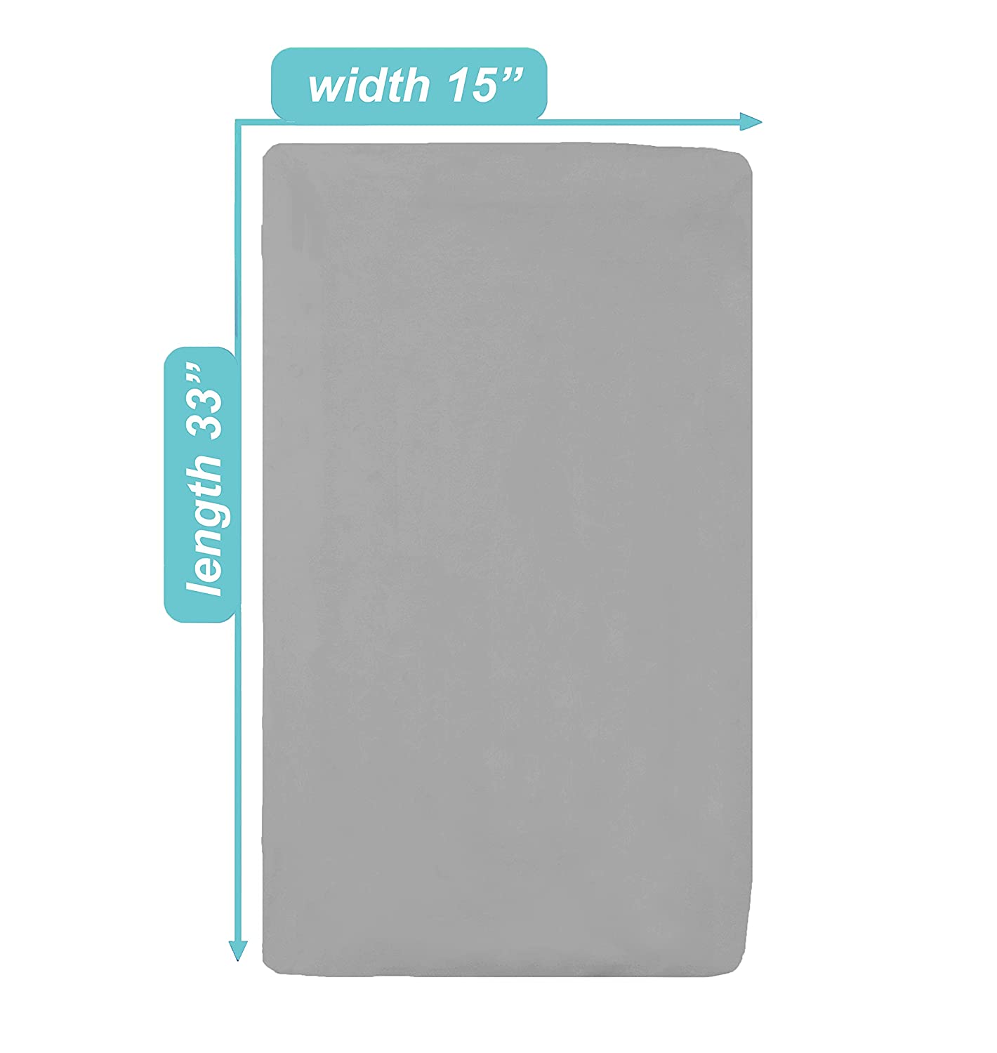 American Baby Company 15" x 33" Fitted Bassinet Sheet, 100% Natural Cotton Jersey Knit, Grey, Soft Breathable, for Boys and Girls(Pack of 1)