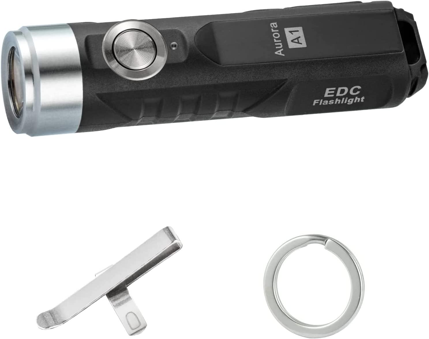 RovyVon Aurora A1 Keychain Flashlight Upgrade USB-C, 650 Lumen Rechargeable Waterproof Bright Flashlight with Clip, Perfect for Outdoors Christmas Gift (Black)